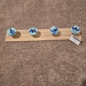 Stitch Wall Hook Rack - Blue and Tan